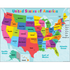 Colorful United States of America Map Chart
