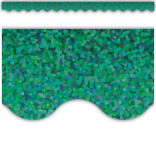 Green Sparkle Scalloped Border Trim