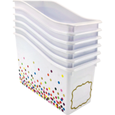 Confetti Plastic Book Bins 6-Pack