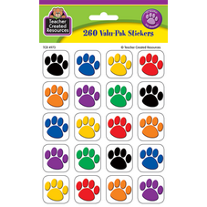 Colorful Paw Prints Stickers Valu-Pak