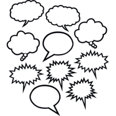 Black & White Speech/Thought Bubbles Accents