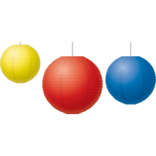 Red, Yellow & Blue Paper Lanterns