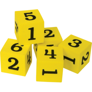 TCR20604 Foam Numbered Dice (numerals 1-6) Image