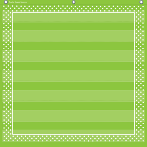 TCR20741 Lime Polka Dots 7 Pocket Chart Image