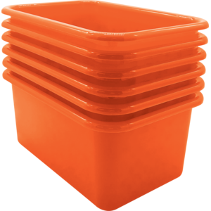 TCR2088580 Orange Small Plastic Storage Bin 6 Pack Image