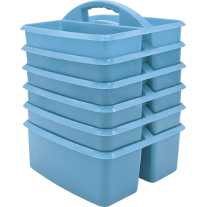 TCR2088628 Light Blue Plastic Storage Caddy 6 Pack Image