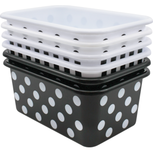 TCR2088642 Black and White Design Small Plastic Storage Bins Set of 6 Image