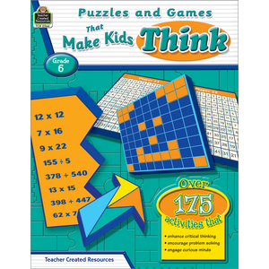TCR2566 Puzzles and Games that Make Kids Think Grade 6 Image