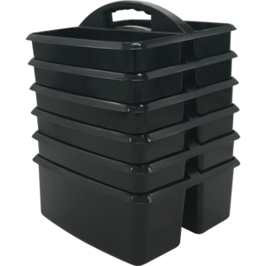 TCR32249 Black Plastic Storage Caddies 6-Pack Image