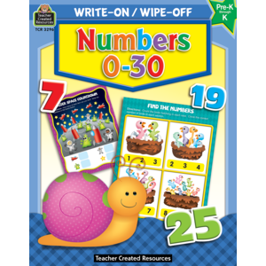TCR3296 Numbers 0-30 Write-On Wipe-Off Book Image