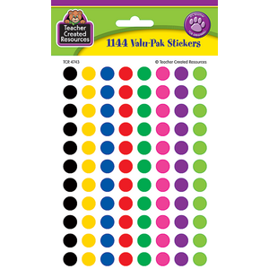 TCR4743 Colorful Circles Mini Stickers Valu-Pak Image