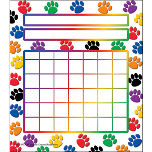 TCR4773 Colorful Paw Prints Incentive Charts Image