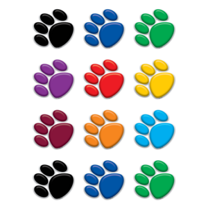 TCR5116 Colorful Paw Prints Mini Accents Image