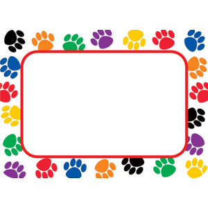 TCR5168 Colorful Paw Prints Name Tags/Labels Image