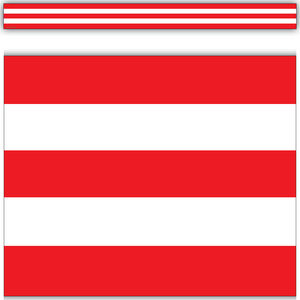 TCR5489 Red & White Stripes Straight Border Trim Image