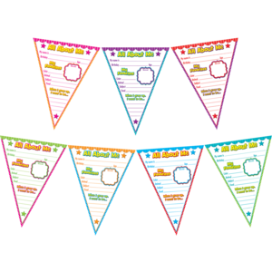 TCR5578 All About Me Pennants Bulletin Board Display Set Image