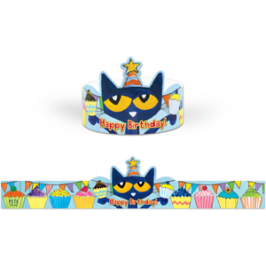 TCR62000 Pete the Cat Happy Birthday Crowns Image