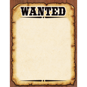 TCR7725 Western Wanted Poster Chart Image