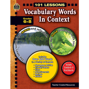 TCR8143 101 Lessons: Vocabulary Words in Context Grades 6-8 Image