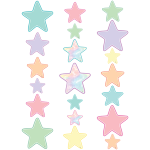 TCR8419 Pastel Pop Stars Accents - Assorted Sizes Image