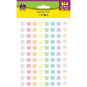 TCR8425 Pastel Pop Circles Mini Stickers Valu-Pak Image