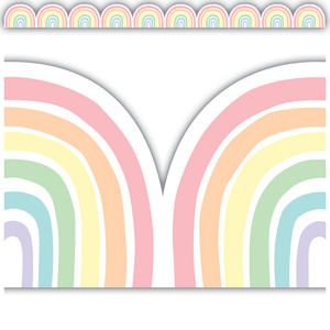 TCR8431 Pastel Pop Rainbows Die-Cut Border Trim Image