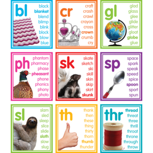 TCR8503 Colorful Photo Cards Digraphs and Blends Bulletin Board Image