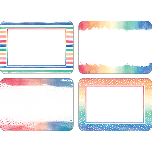 TCR8968 Watercolor Name Tags/Labels - Multi-Pack Image