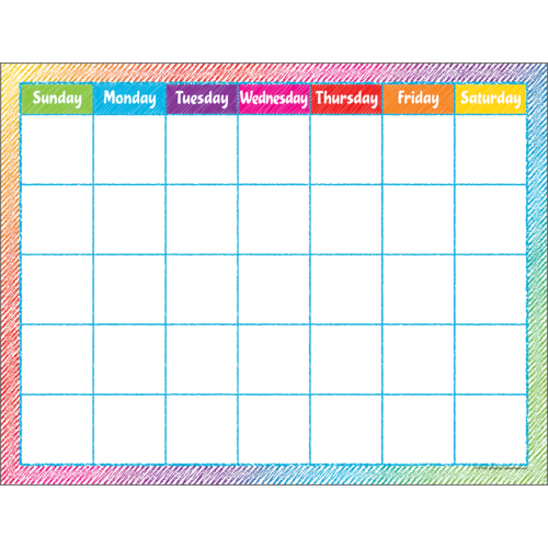 Colorful Scribble Calendar Chart - TCR7525 | Teacher Created Resources