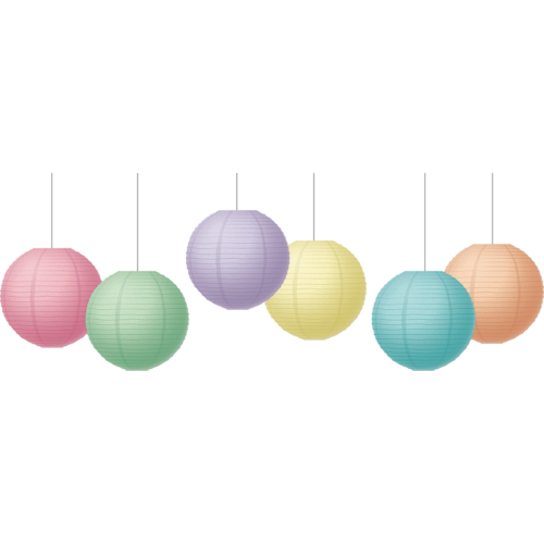 Lot De 6 Lanternes En Papier Suspendues - 20,3 Cm, Décorations Colorées Pour Classe Ou Maison