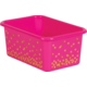 Pink Confetti Small Plastic Storage Bins 6-Pack Alternate Image A