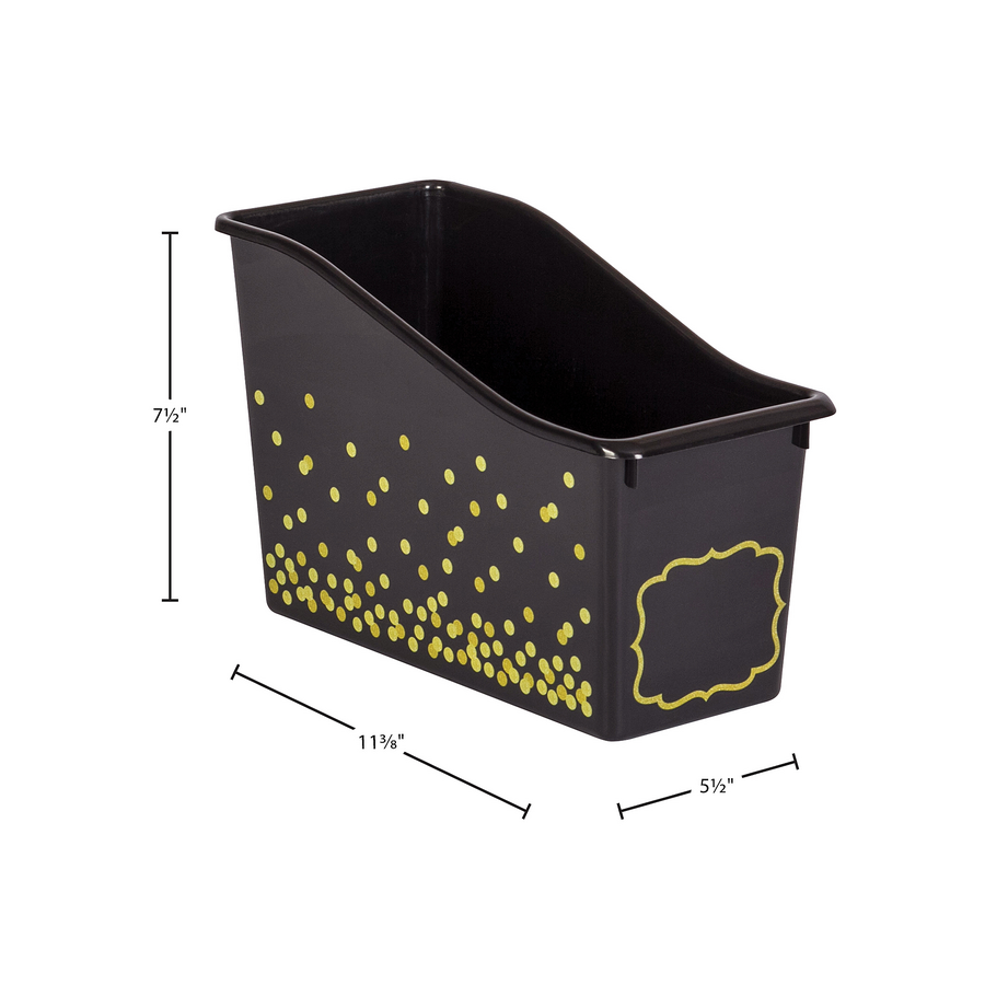 Black Confetti Plastic Book Bins 6Pack TCR32261 Teacher Created