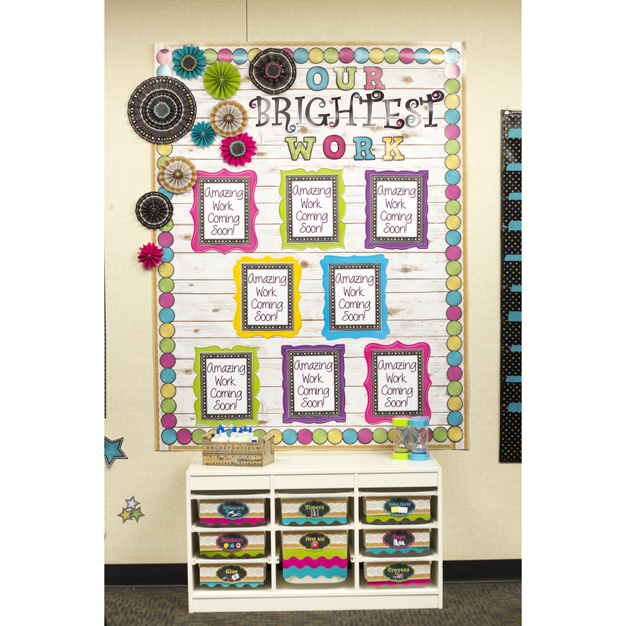 Chalkboard Brights Circles Die-Cut Border Trim - TCR3498 | Teacher ...