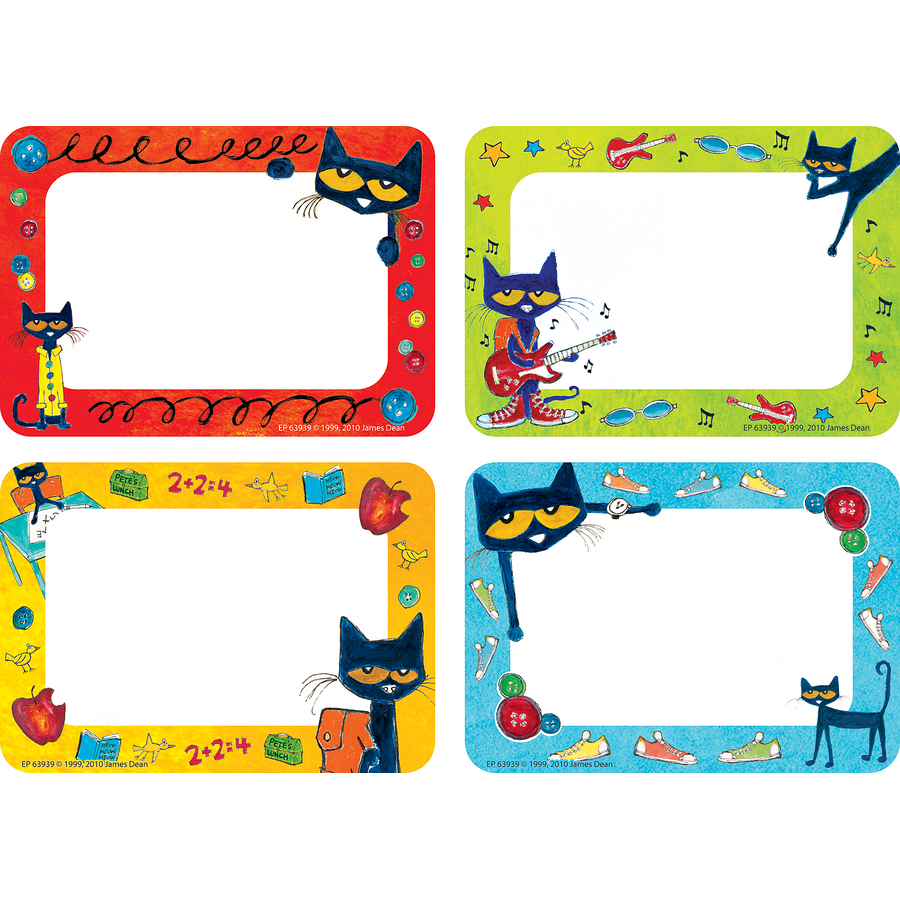 Pete the Cat Name Tags/Labels MultiPack TCR63939 Teacher Created