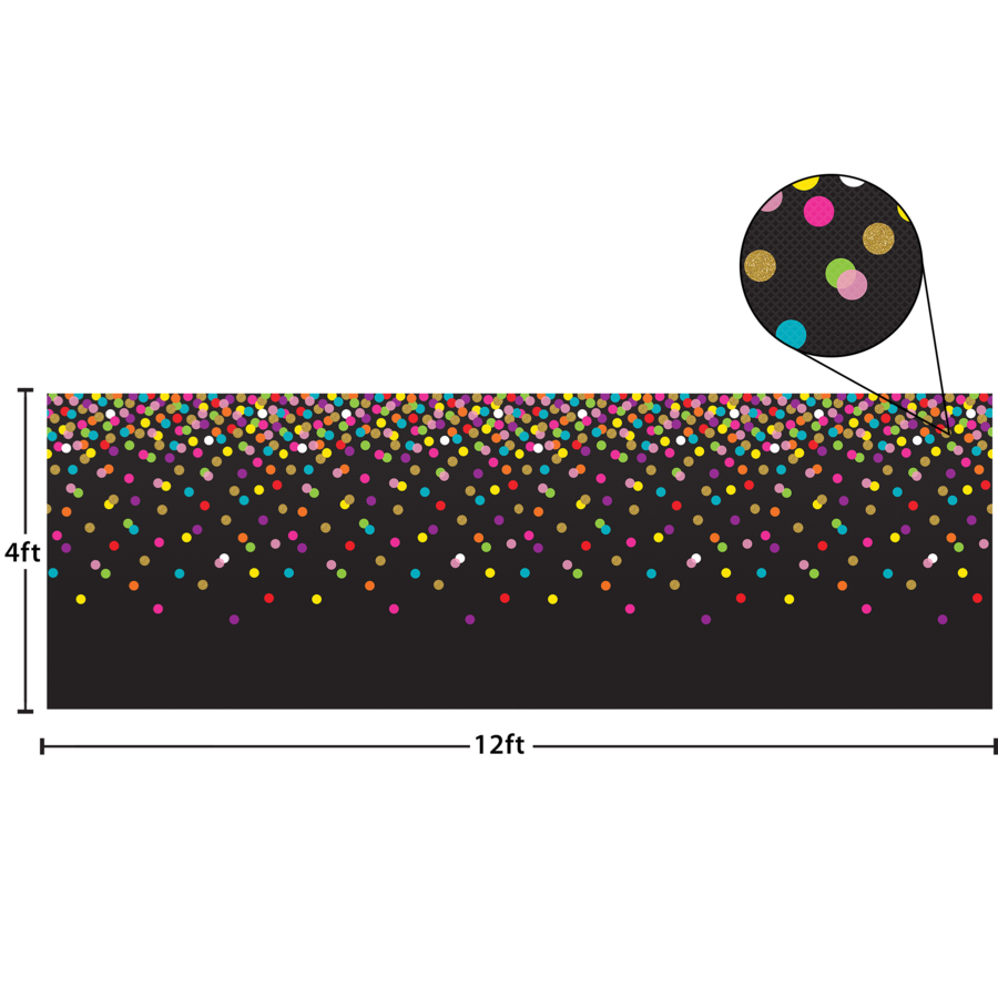 Colorful Confetti on Black Better Than Paper Bulletin Board Roll