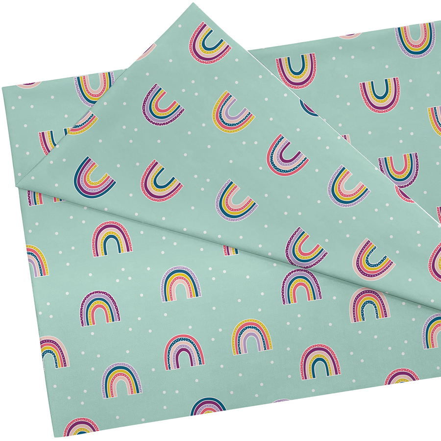 Tessuto Creativo Oh Happy Day Rainbows, Poliestere 122 Cm X 2,7 M, Con Arcobaleni, Per Bricolage, Tende E Decorazioni
