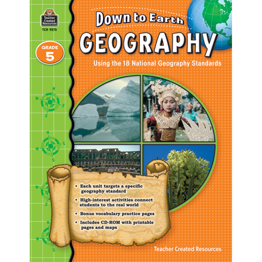 Down To Earth Geography, Grade 5 - Tcr9275 