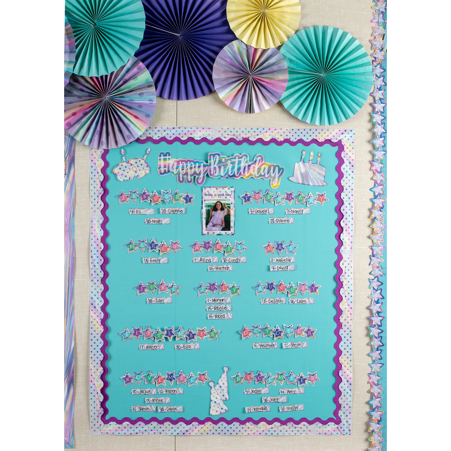 Iridescent Happy Birthday Mini Bulletin Board - TCR8679 | Teacher ...