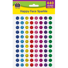 Happy Face Sparkle Mini Stickers Valu-Pak