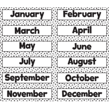 Black Painted Dots on White Monthly Headliners