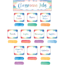 Watercolor Classroom Jobs Mini Bulletin Board