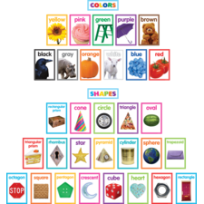 Colorful Photo Shapes & Colors Cards Bulletin Board
