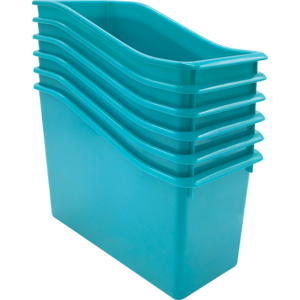 TCR2088556 Teal Plastic Book Bin 6 Pack Image