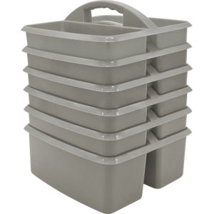 TCR2088623 Gray Plastic Storage Caddy 6 Pack Image