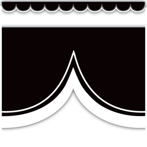 TCR3953 Black with White Scalloped Die-Cut Border Trim Image
