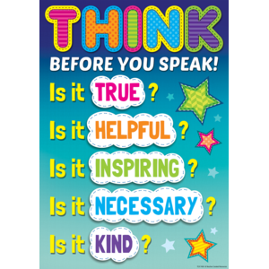 TCR7408 Think Before You Speak Positive Poster Image