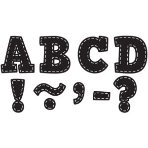 TCR77309 Black Stitch Bold Block 3" Magnetic Letters Image