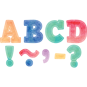 TCR77360 Watercolor Bold Block 3" Magnetic Letters Image