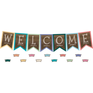 TCR8815 Home Sweet Classroom Pennants Welcome Bulletin Board Display Set Image