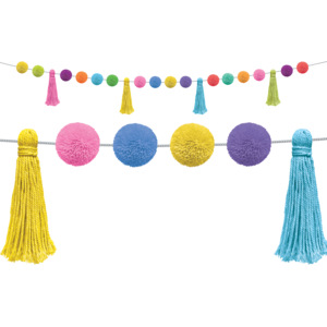 TCR8901 Colorful Pom-Poms and Tassels Garland Image
